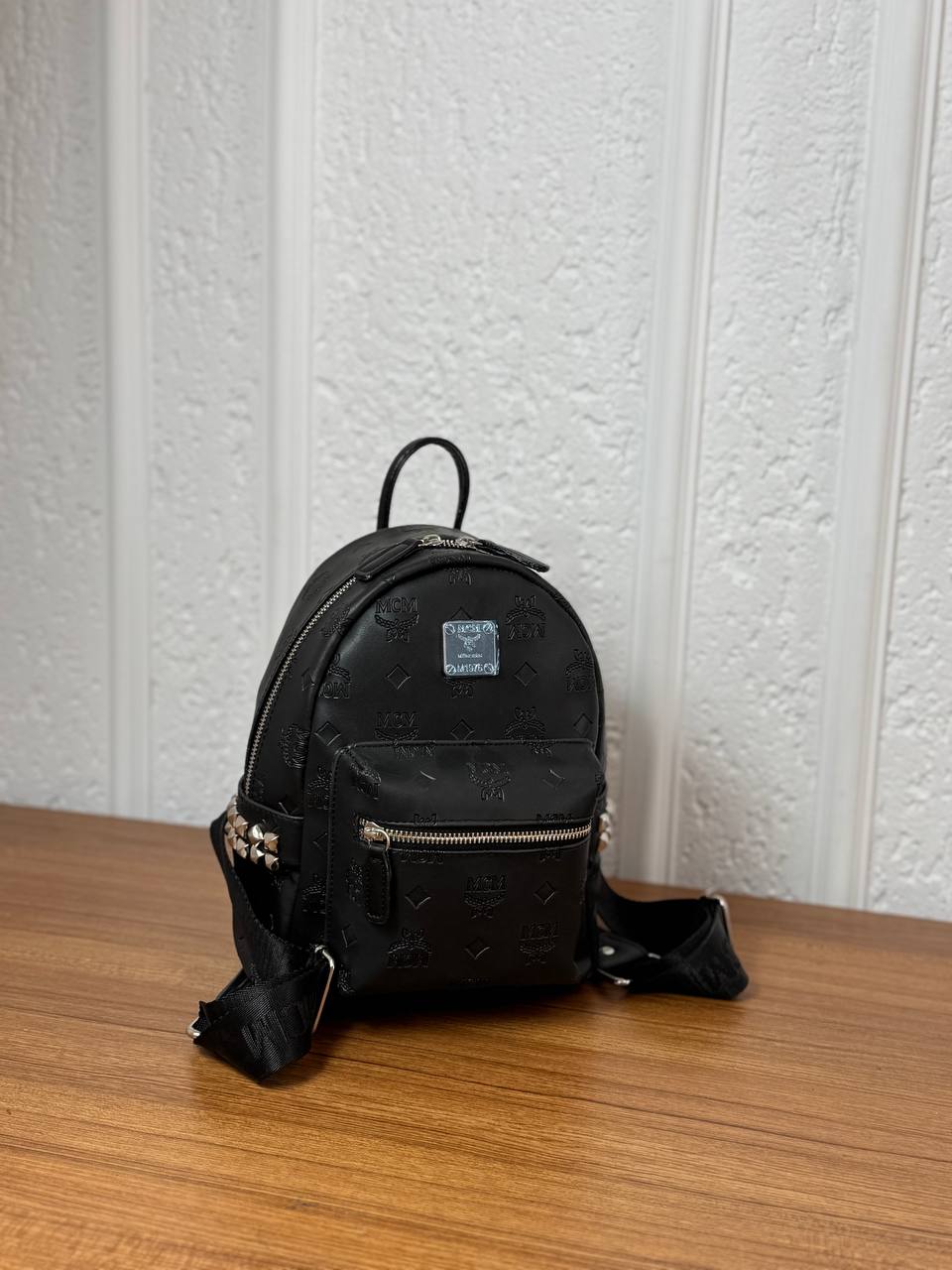 Mcm backpack total black small size28x20