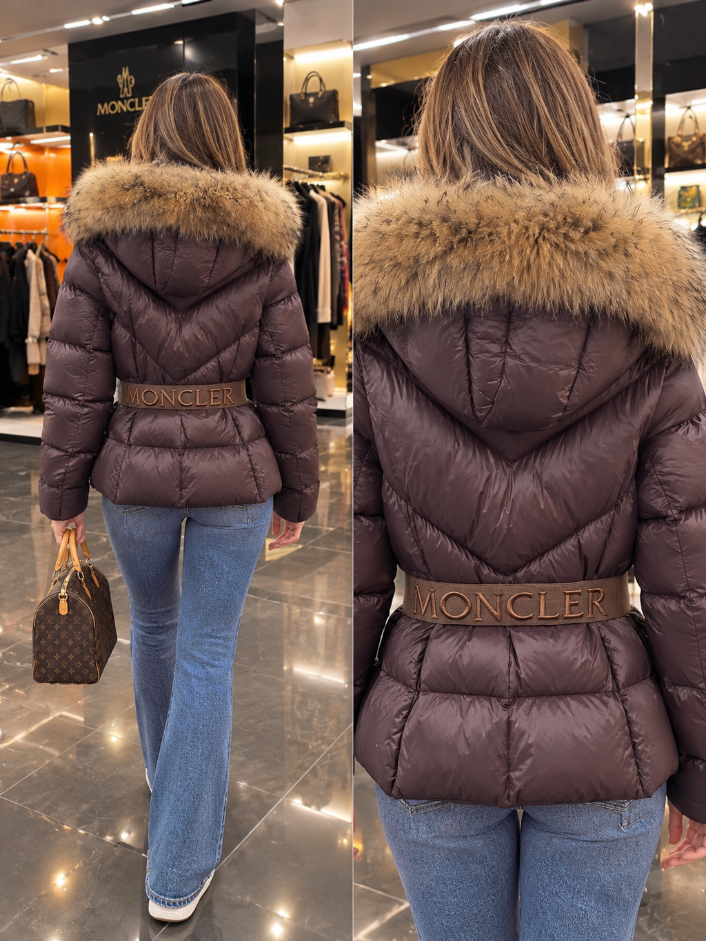 Μπουφαν Moncler καφέ