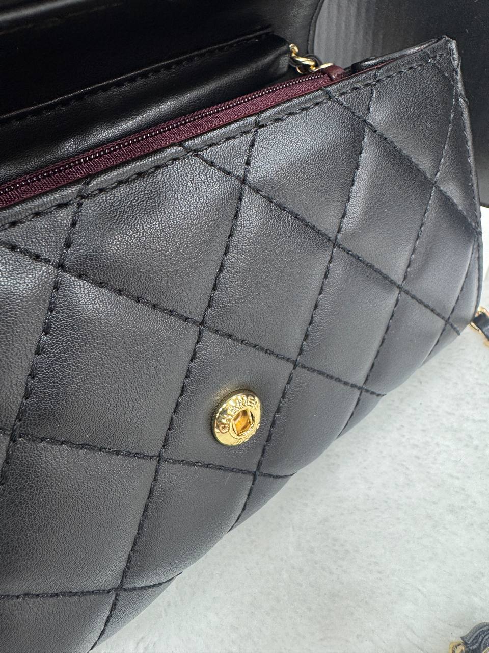 Chanel classic long wallet μαύρο