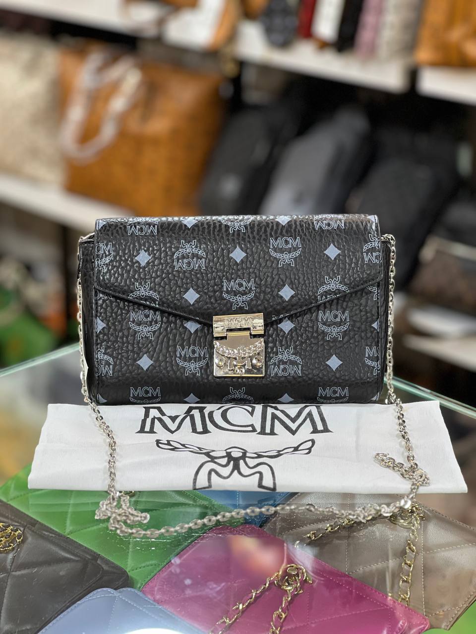 Mcm Millie flap crossbody black  size 22x12